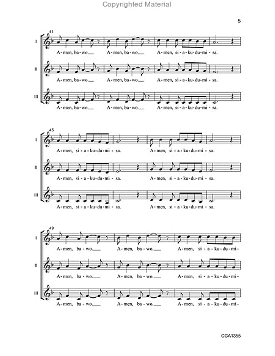 Amen Siakudumisa (SSA) SSA scores gallery preview page 4