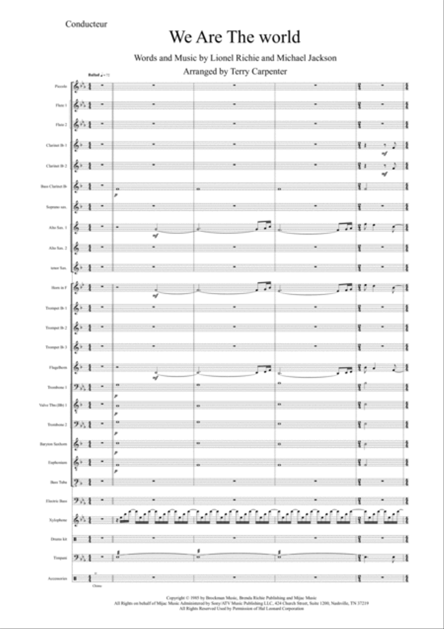 We Are The World Large Ensemble scores gallery preview page 2