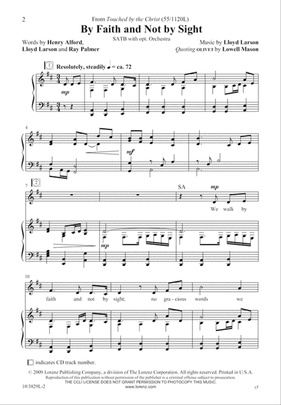 By Faith and Not by Sight 4-Part scores gallery preview page 2
