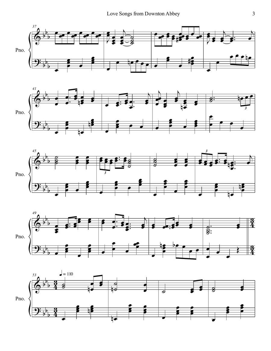 Love Songs from Downton Abbey Piano Solo scores gallery preview page 3