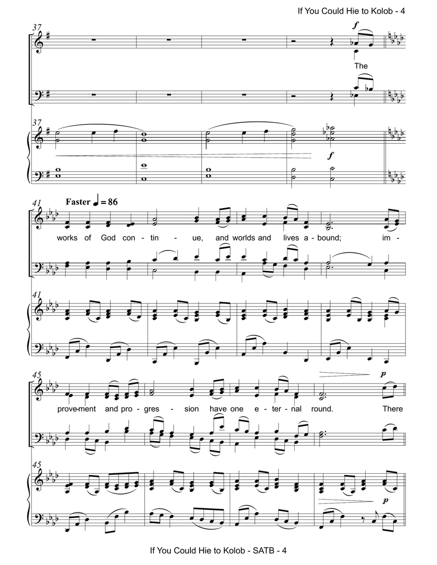 If You Could Hie to Kolob (SATB) 4-Part scores gallery preview page 4