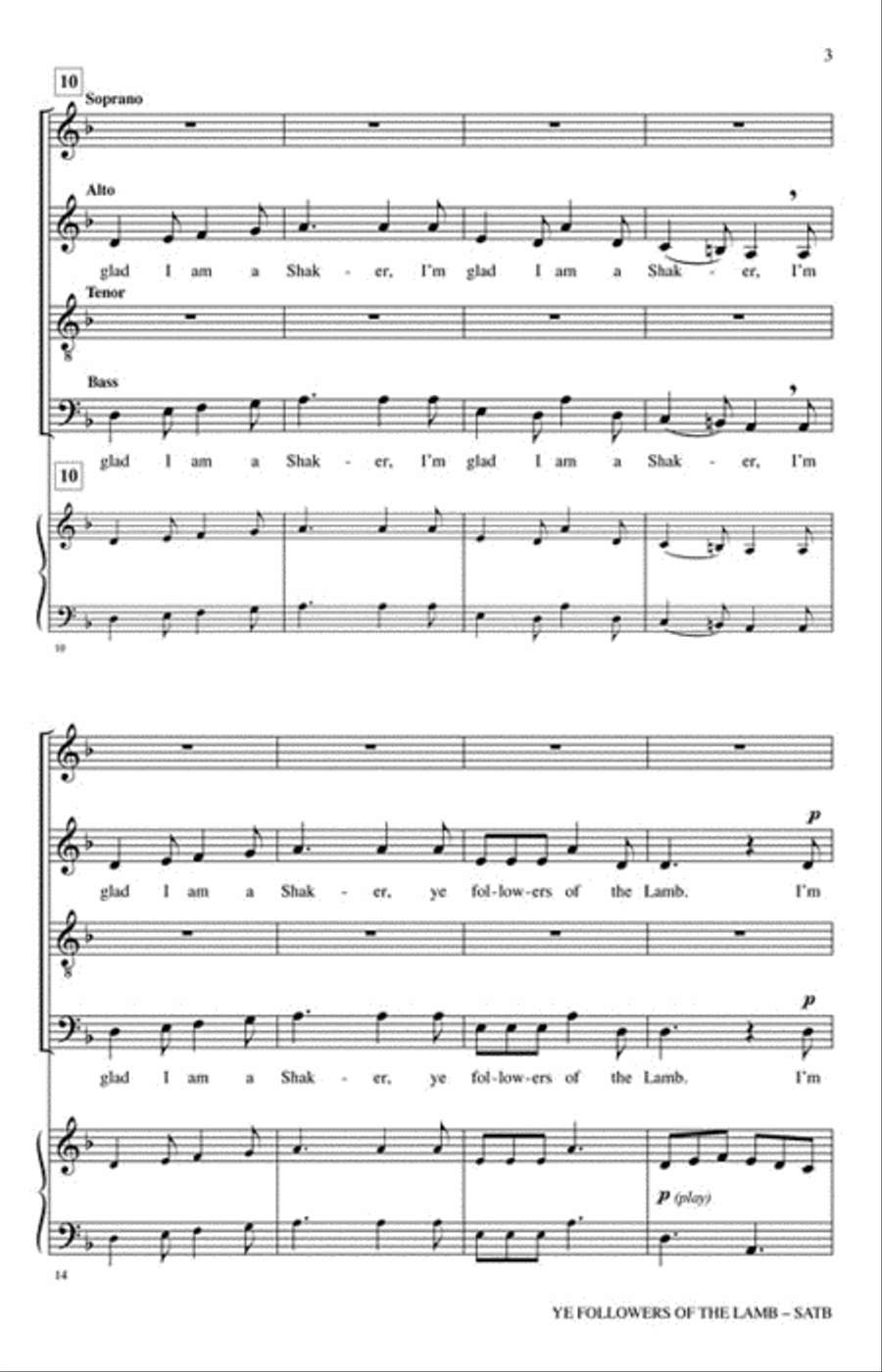 Ye Followers of the Lamb 4-Part scores gallery preview page 3