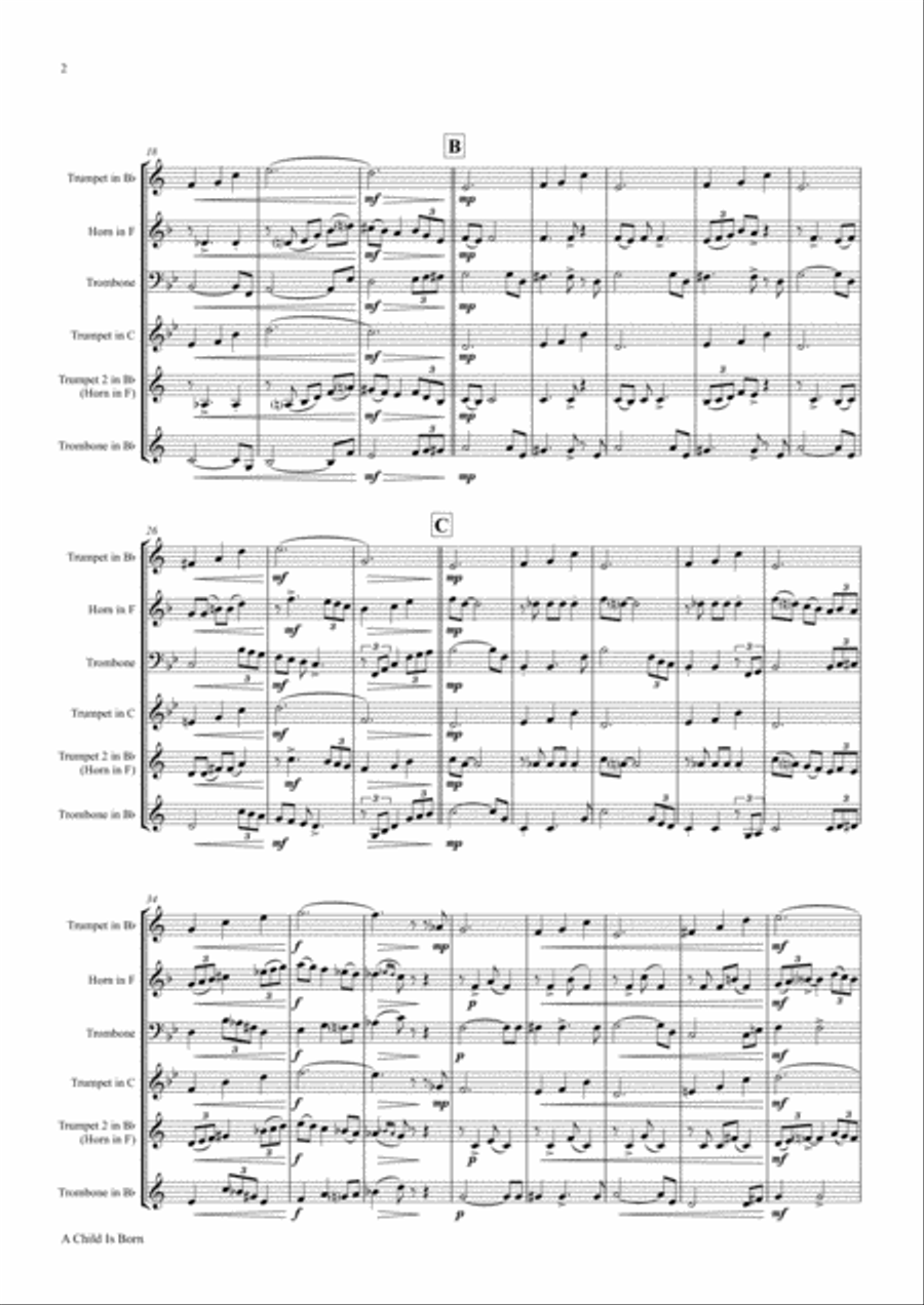 A Child Is Born Euphonium scores gallery preview page 2