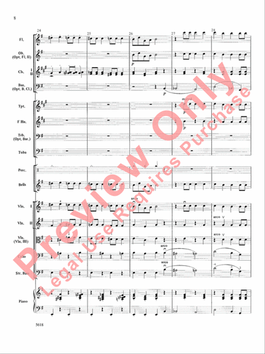 Santa at the Symphony (also playable by strings only) Full Orchestra scores gallery preview page 9