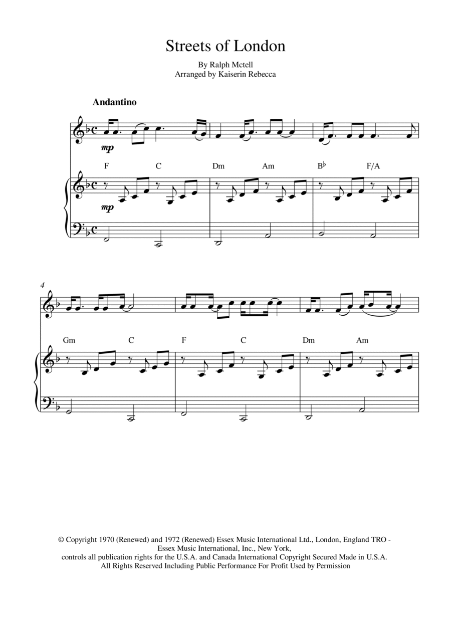 Streets Of London Violin Solo scores gallery preview page 1