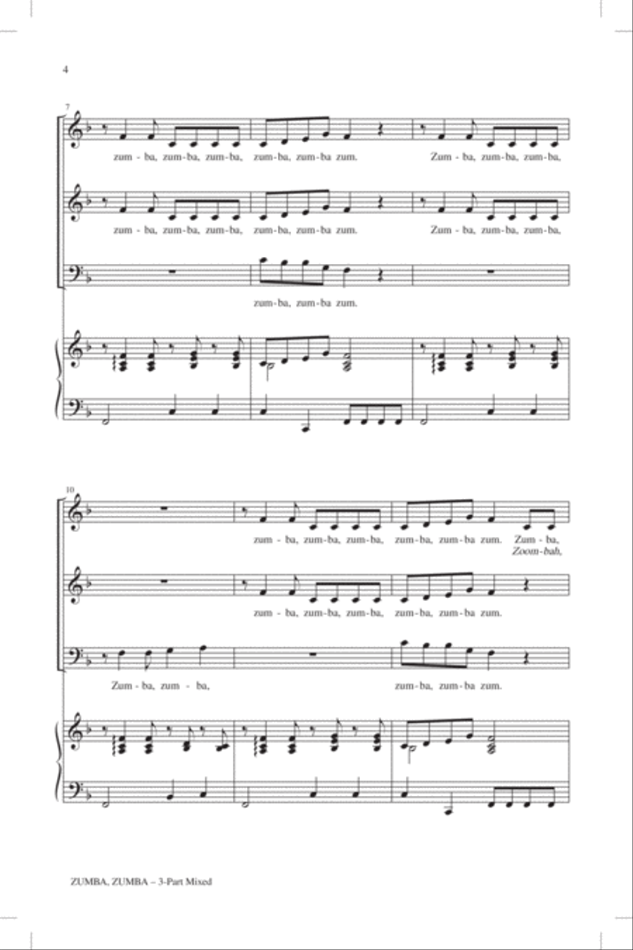 Zumba, Zumba 3-Part scores gallery preview page 2