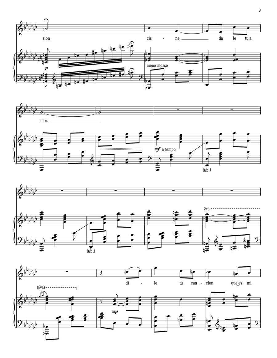 El Cisne Piano, Vocal scores gallery preview page 3