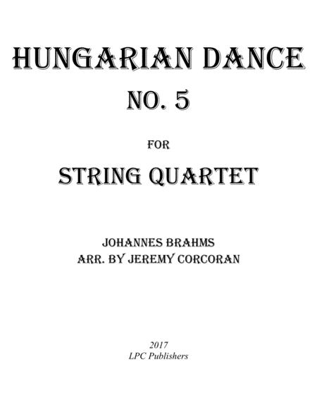 Hungarian Dance No. 5 for String Quartet image number null