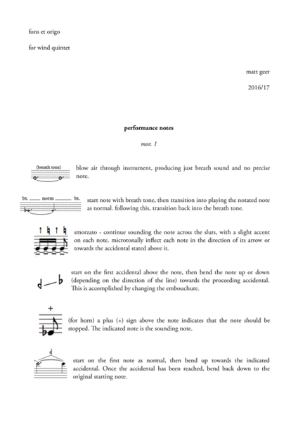 Fons et origo (Individual flute part)