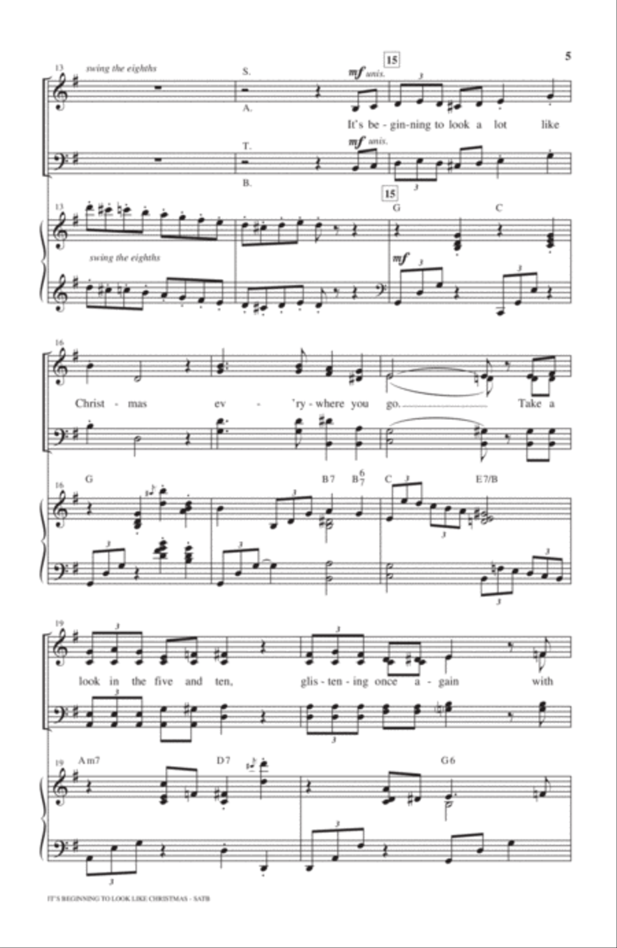 It's Beginning To Look Like Christmas (arr. Mark Hayes) 4-Part scores gallery preview page 4