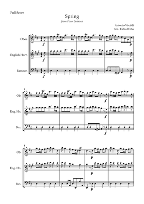 Spring (from Four Seasons of Antonio Vivaldi) for Woodwind Trio