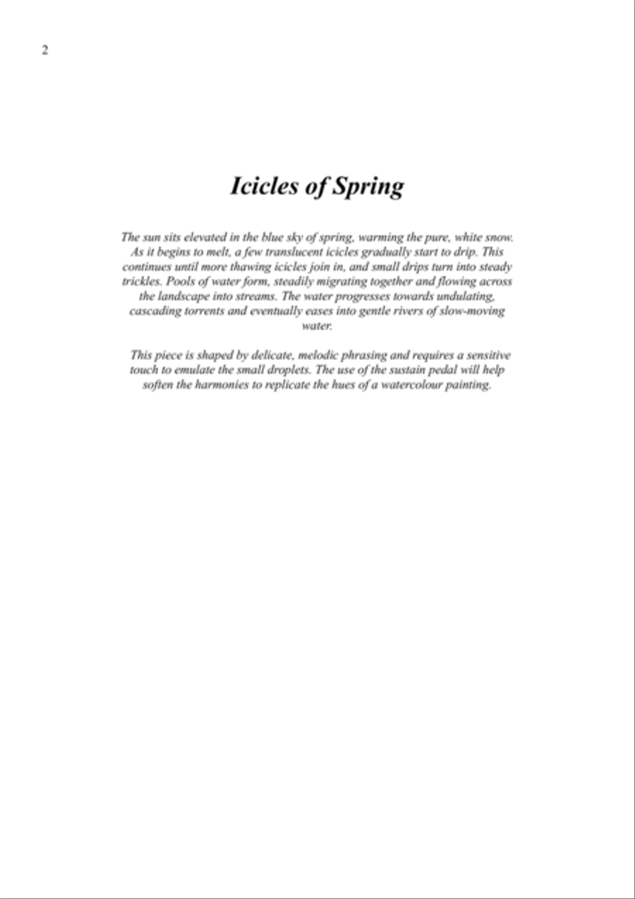 Icicles of Spring Piano Solo scores gallery preview page 2