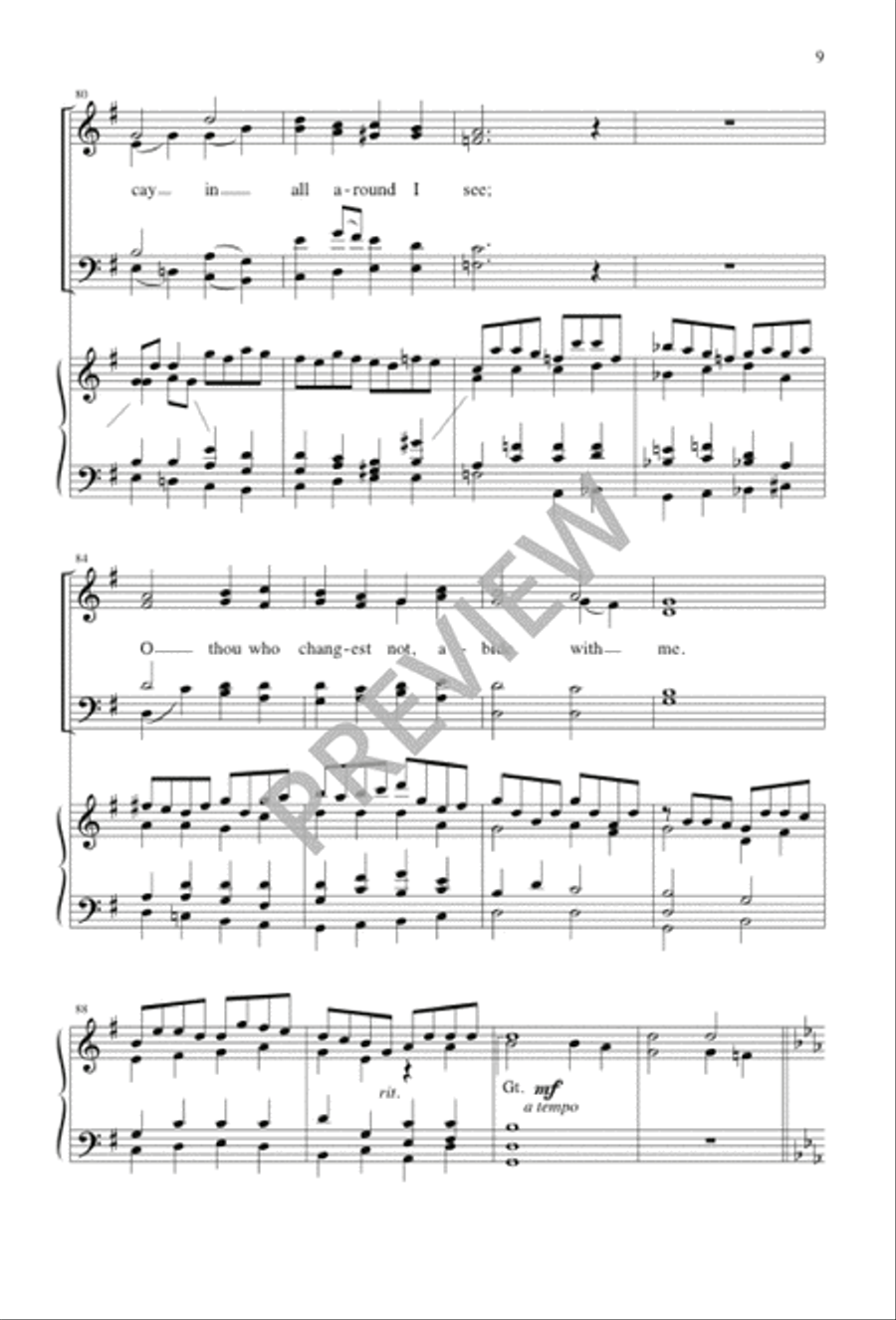 Abide with Me 4-Part scores gallery preview page 9