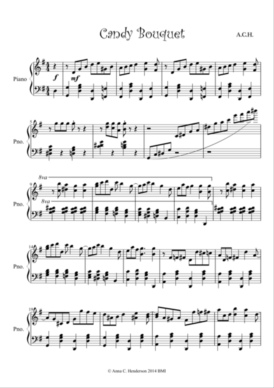 Candy Bouquet Piano Solo scores gallery preview page 1