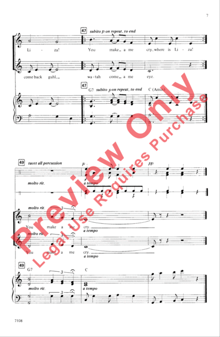 Watah Come a Me Eye 2-Part scores gallery preview page 7
