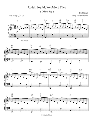 Book cover for Joyful, Joyful, We Adore Thee (Ode to Joy) - triplet arr. for solo piano