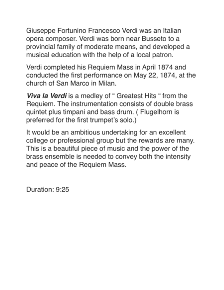 Viva la Verdi - Highlights of the Requiem Small Ensemble scores gallery preview page 2