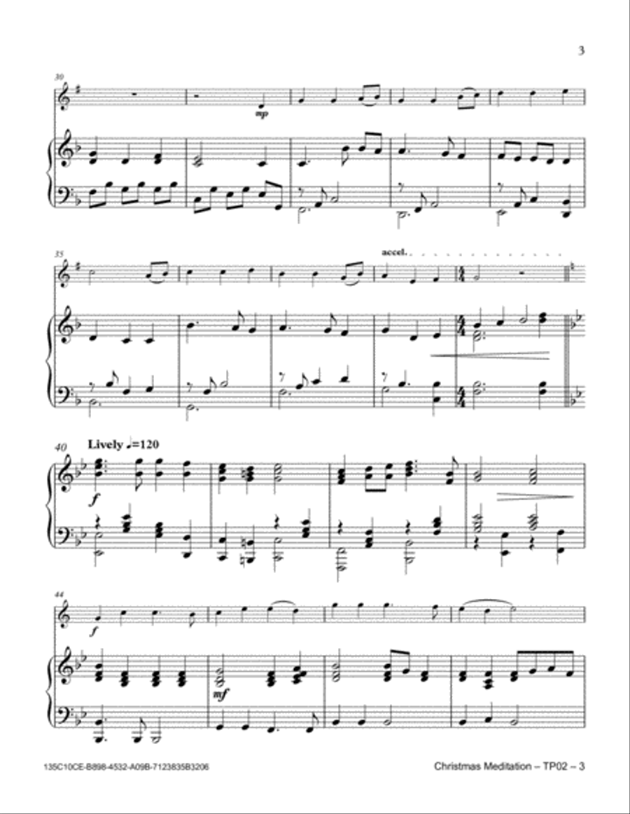 Christmas Meditation Trumpet Solo scores gallery preview page 3