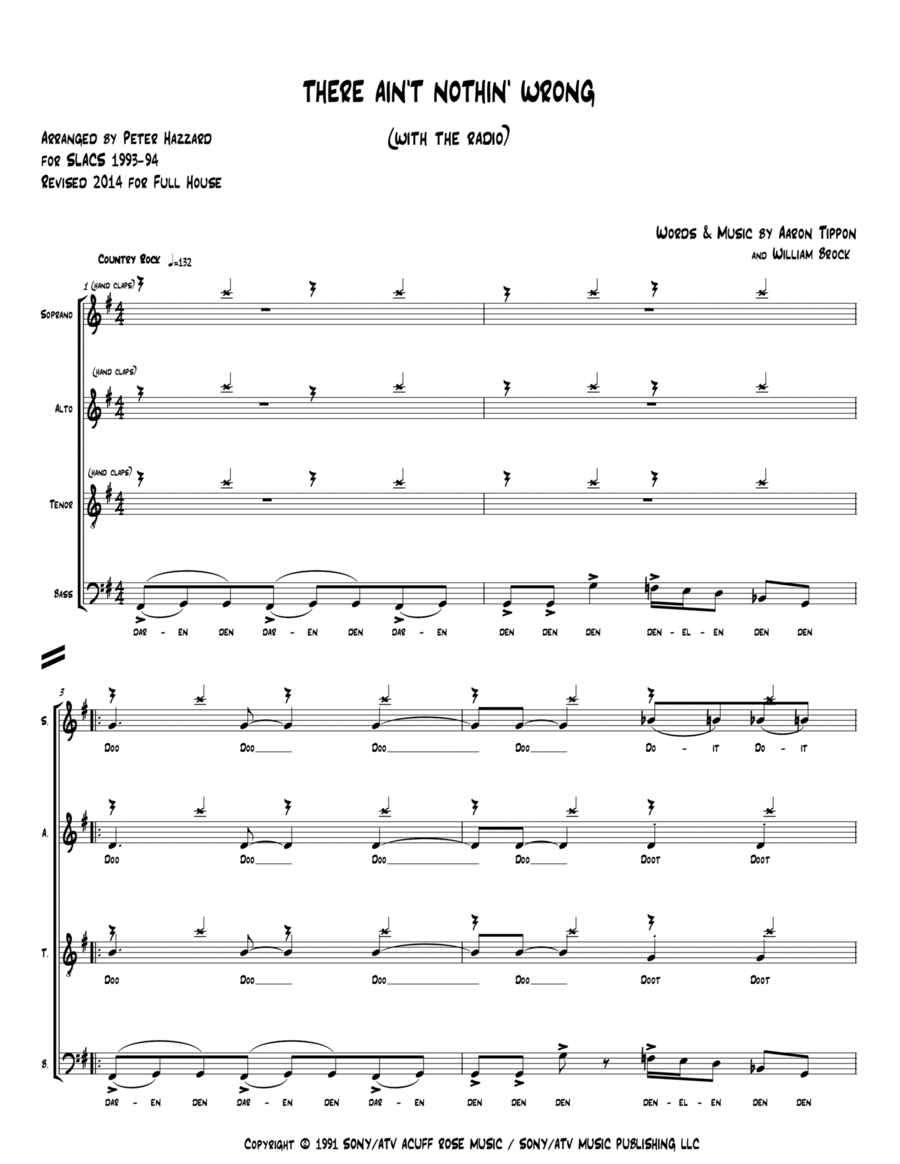 There Ain't Nothing Wrong With The Radio 4-Part scores gallery preview page 1