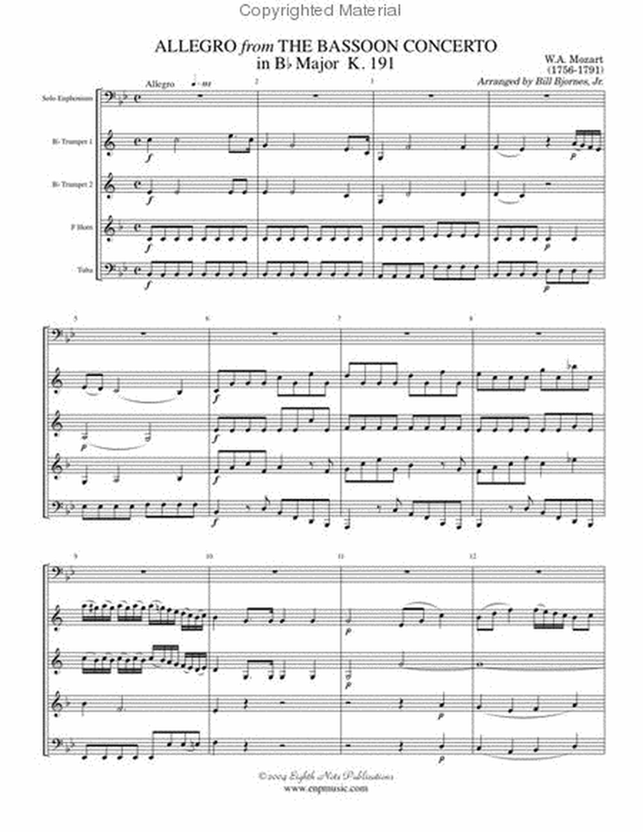 Bassoon Concerto: Allegro, K. 191