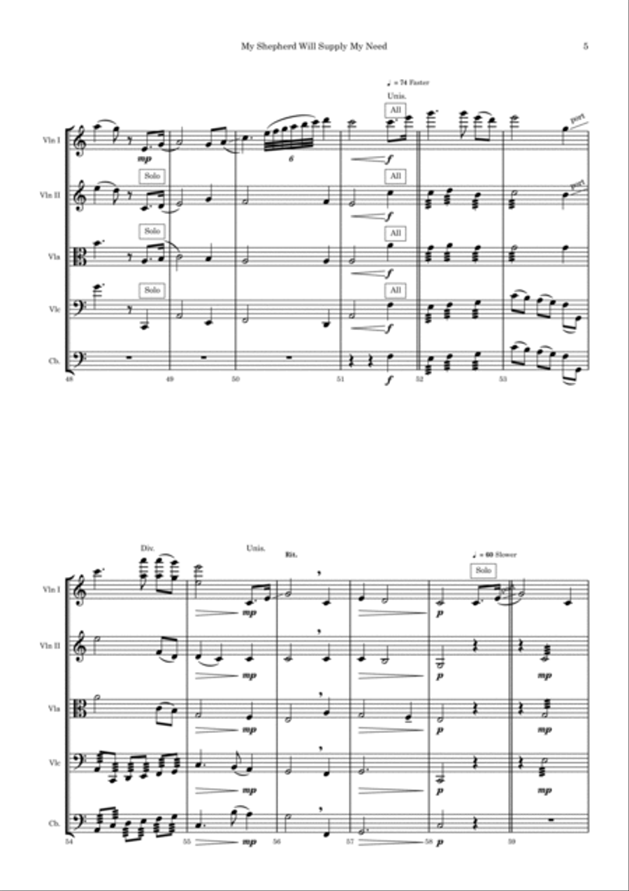 My Shepherd Will Supply My Need (String Orchestra) String Orchestra scores gallery preview page 6