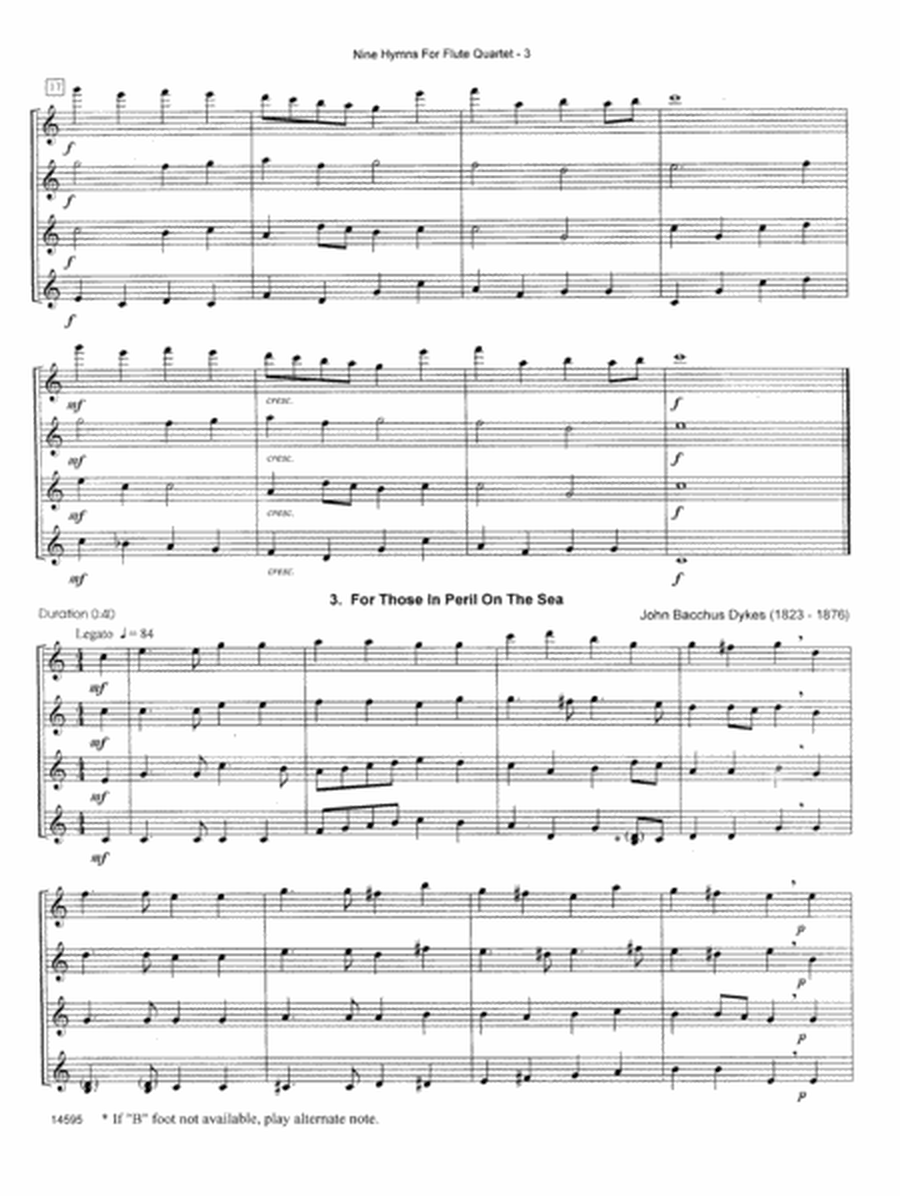 Nine Hymns For Flute Quartet - Full Score