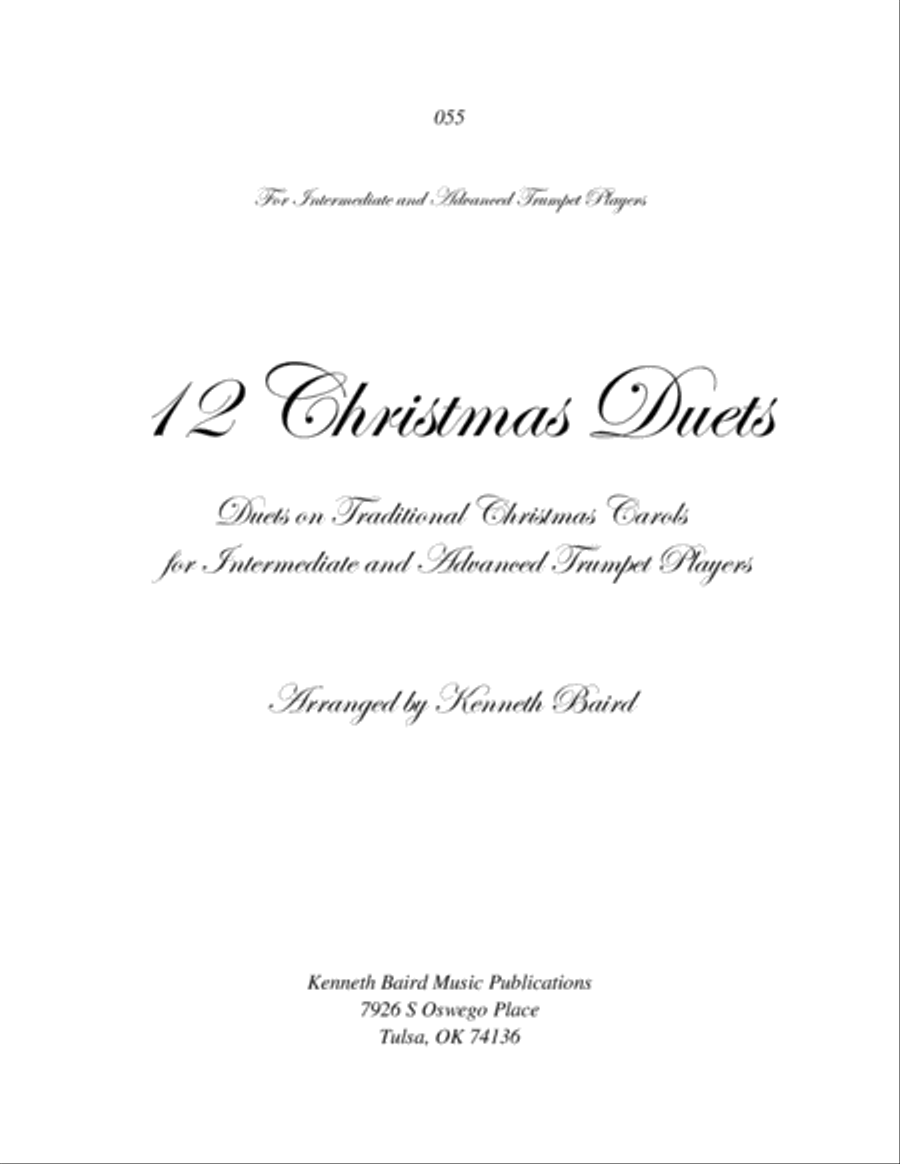 12 Christmas Duets for Trumpets Trumpet Duet scores gallery preview page 1