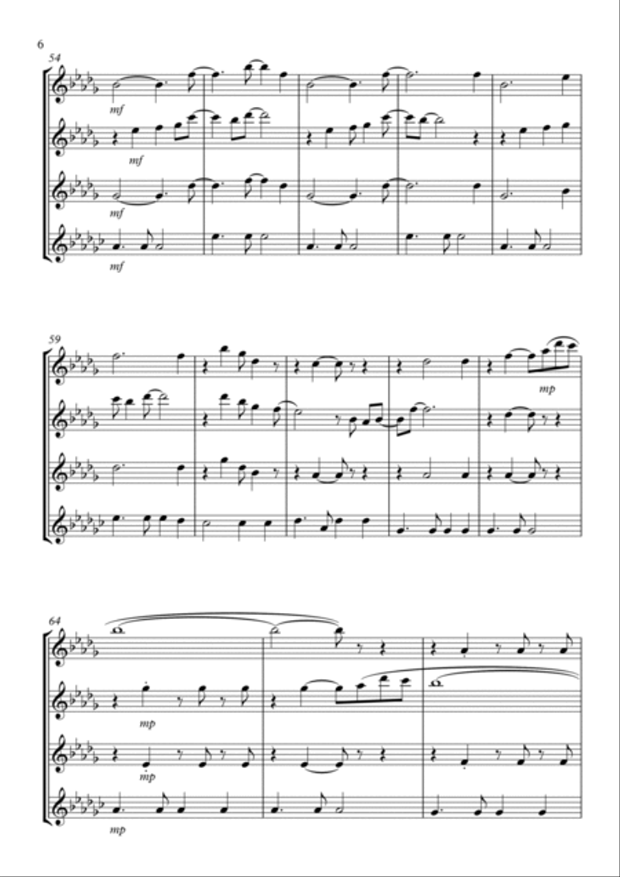 And I Love Her Flute Quartet scores gallery preview page 6