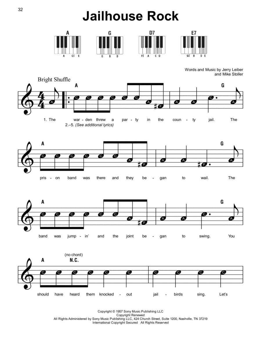 Jailhouse Rock Easy Piano scores gallery preview page 1