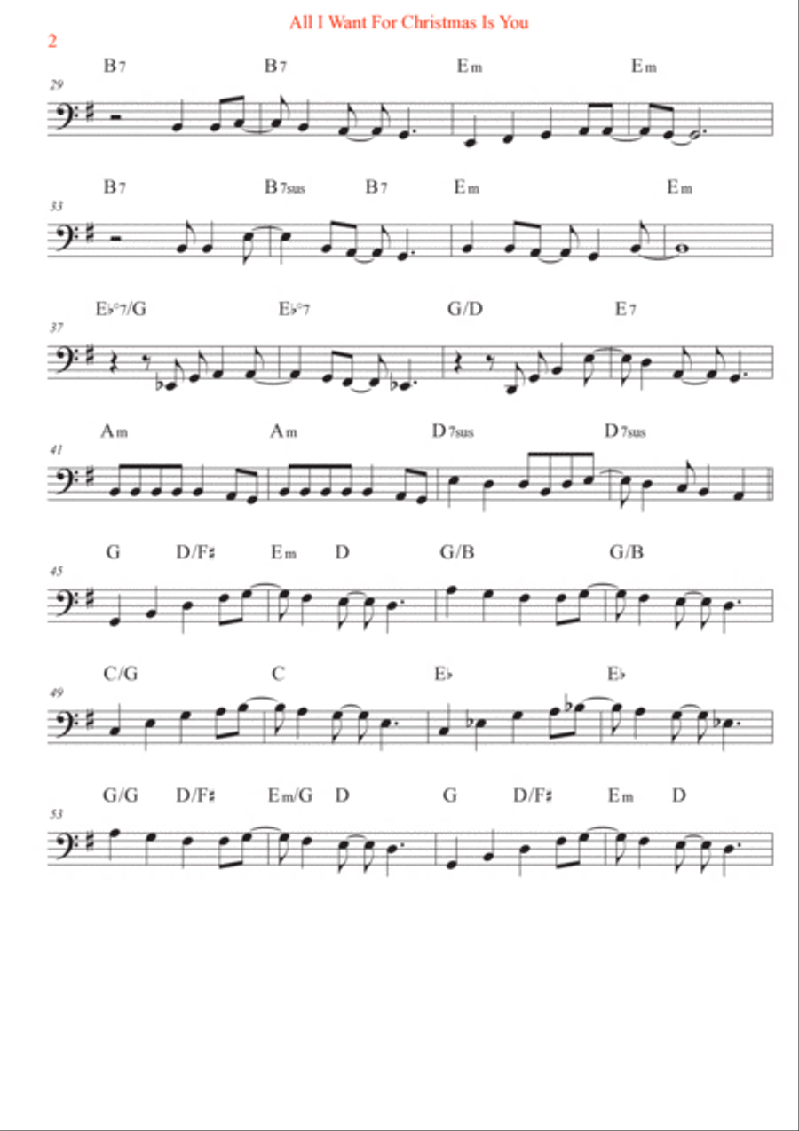 All I Want For Christmas Is You Cello Solo scores gallery preview page 2