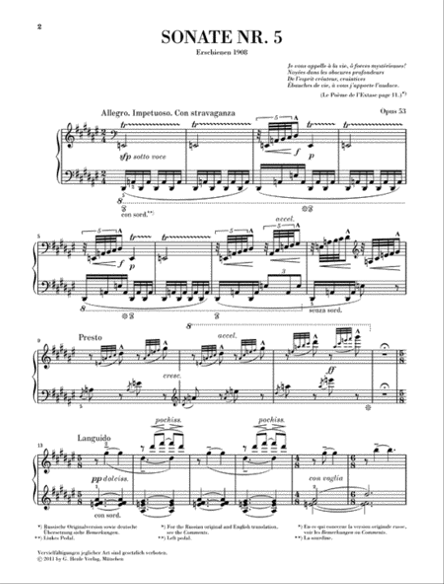 Piano Sonata No. 5, Op. 53 Piano Solo scores gallery preview page 2