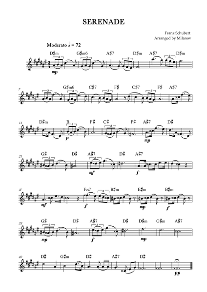 Serenade | Schubert | Lead Sheet | D# minor image number null