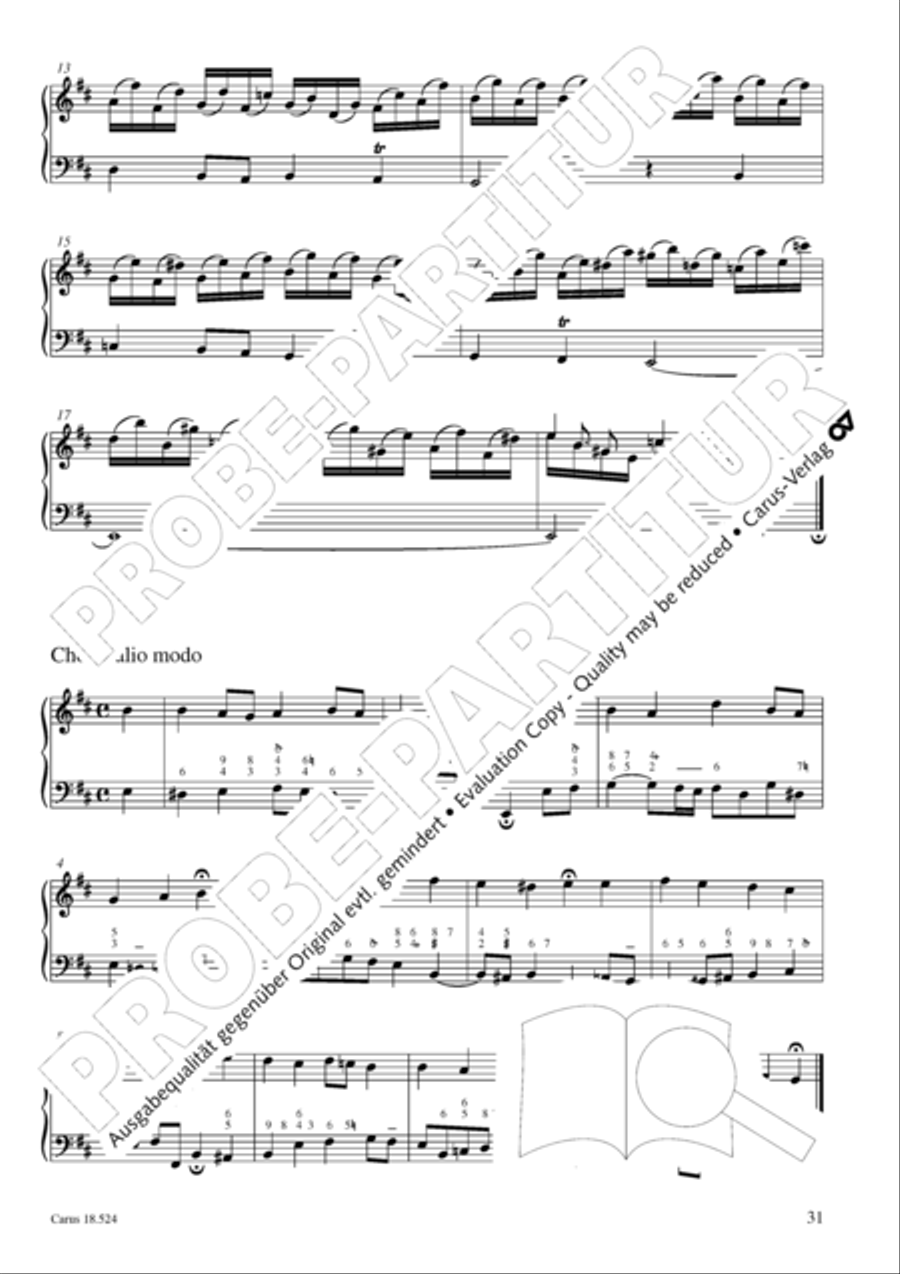 Chorale arrangements. First part of the Clavier-Ubung Collection / Songbook scores gallery preview page 32