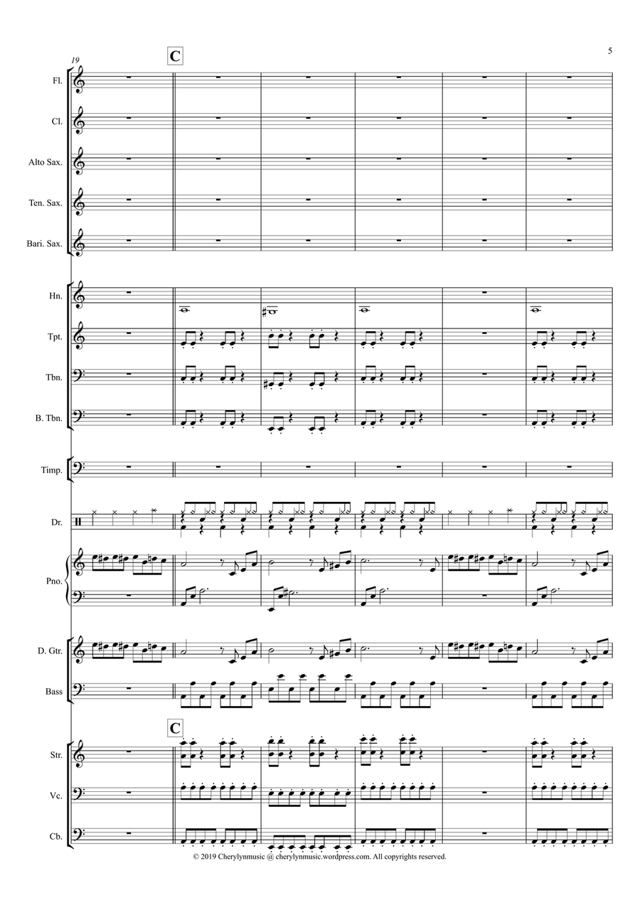 Beethoven and A Bumble Bee (Orchestral Medley of Fur Elise & Flight of the Bumblebee) Concert Band scores gallery preview page 5
