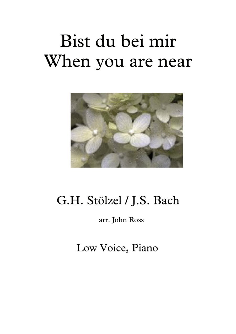Bist du bei mir / When you are near - Low voice, Piano Low Voice scores gallery preview page 1