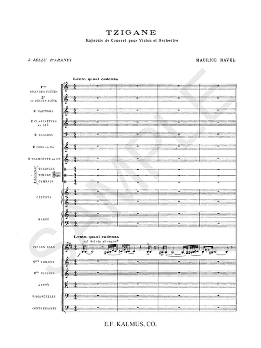 Tzigane (original version with new solo violin edition)
