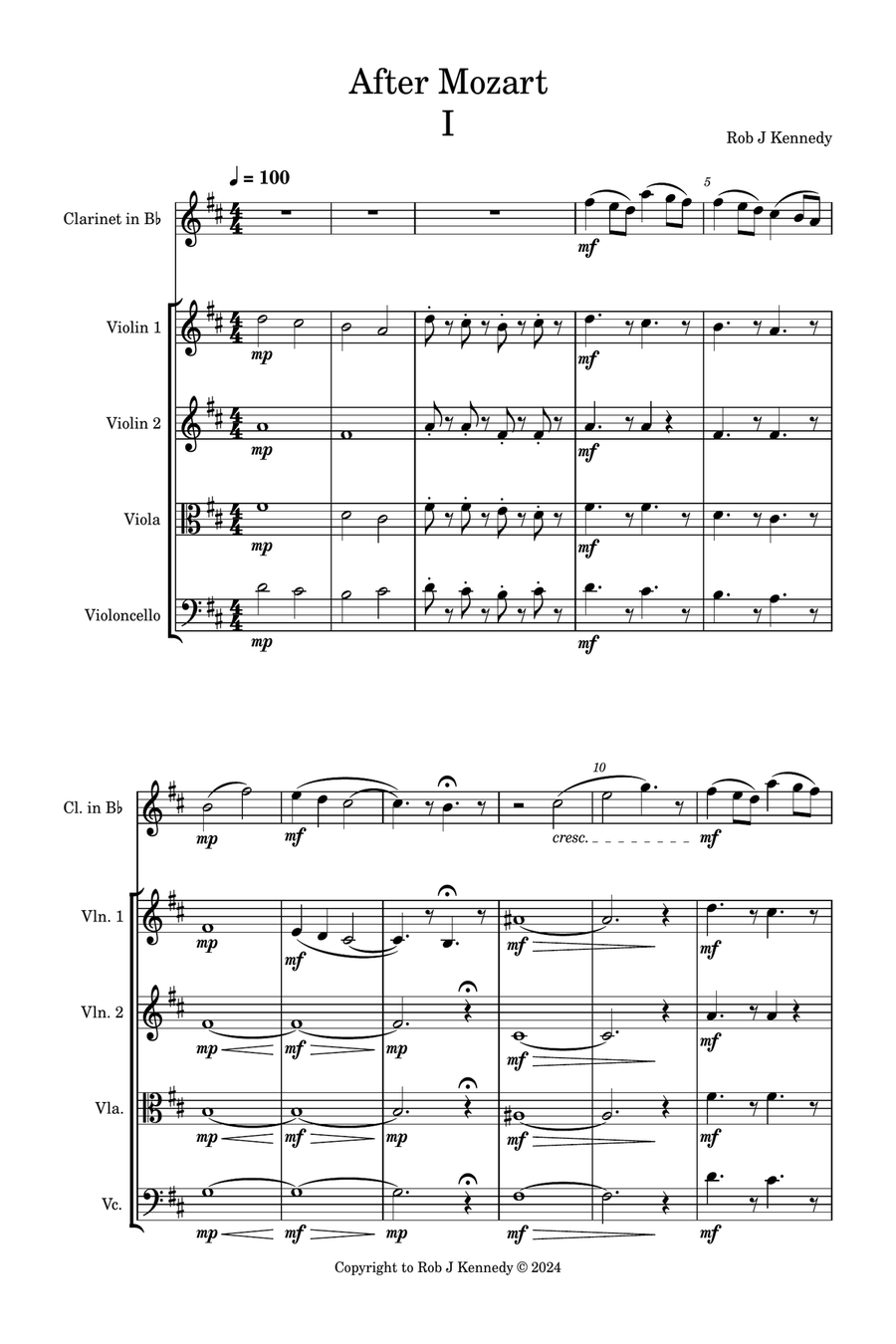 Clarinet Quintet 1-1 Small Ensemble scores gallery preview page 1