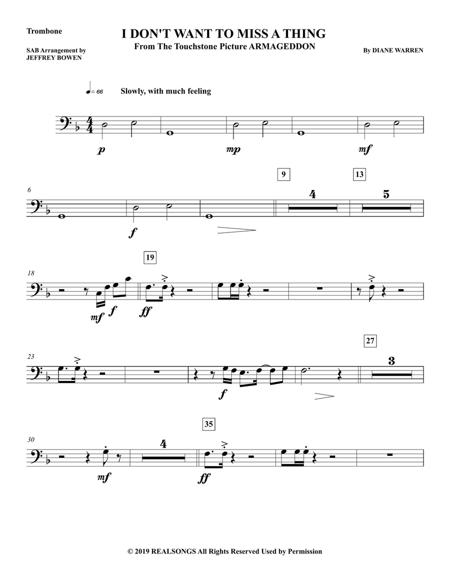 I Don't Want To Miss A Thing Concert Band scores gallery preview page 3