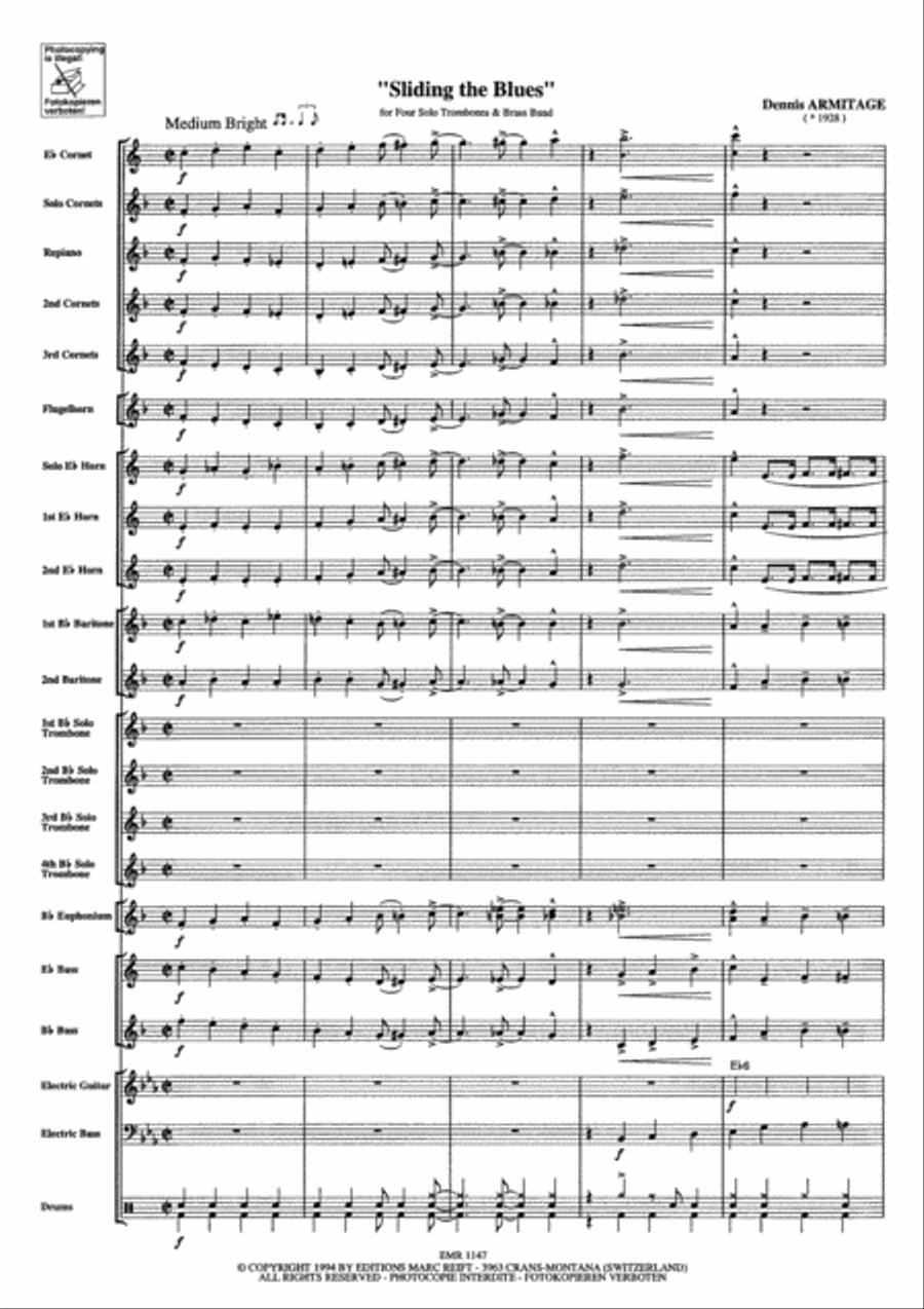 Sliding The Blues Sliding The Blues Brass Band scores gallery preview page 4