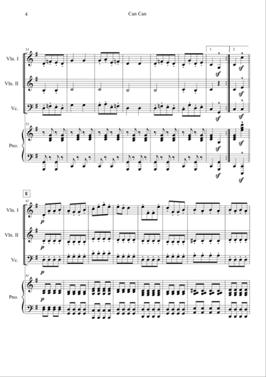 Can Can (from Orpheus in the Underworld) Piano Quartet scores gallery preview page 4