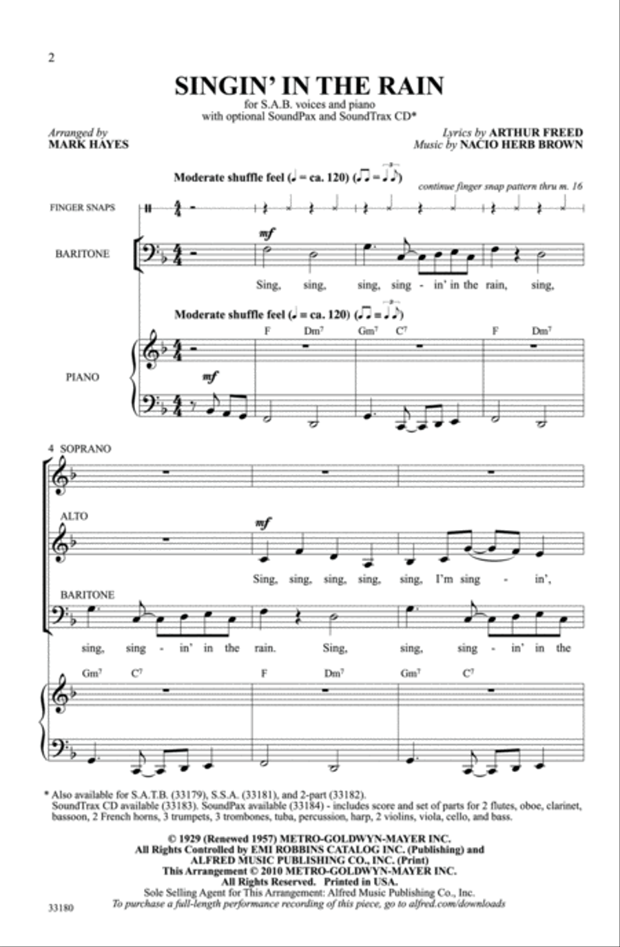 Singin' in the Rain 3-Part scores gallery preview page 2