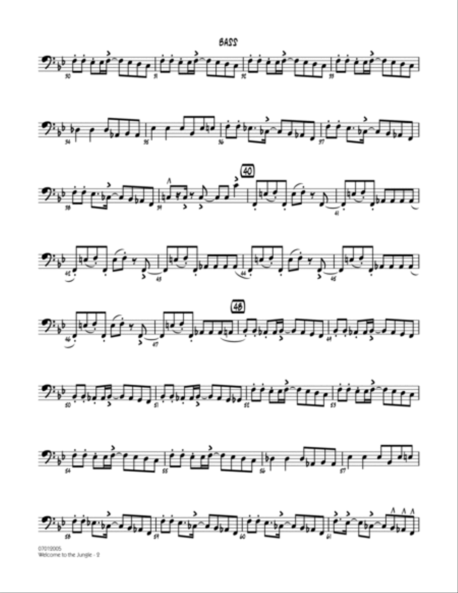 Welcome to the Jungle - Bass Jazz Ensemble scores gallery preview page 2