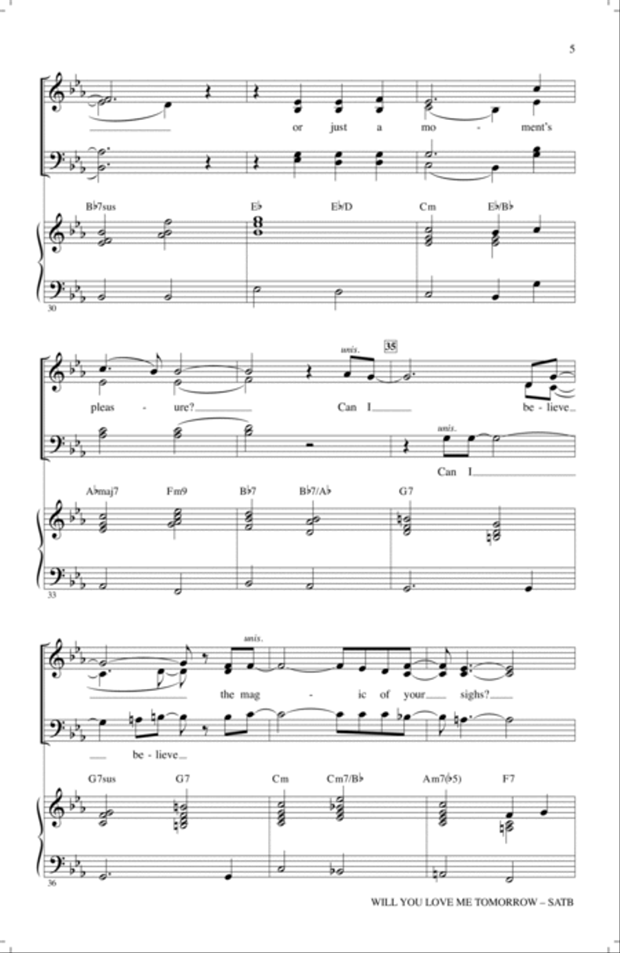 Will You Love Me Tomorrow (Will You Still Love Me Tomorrow) 4-Part scores gallery preview page 4