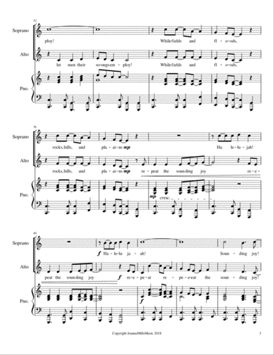 Joy To The World: A Gospel Style Anthem for Treble Choir 2-Part scores gallery preview page 3