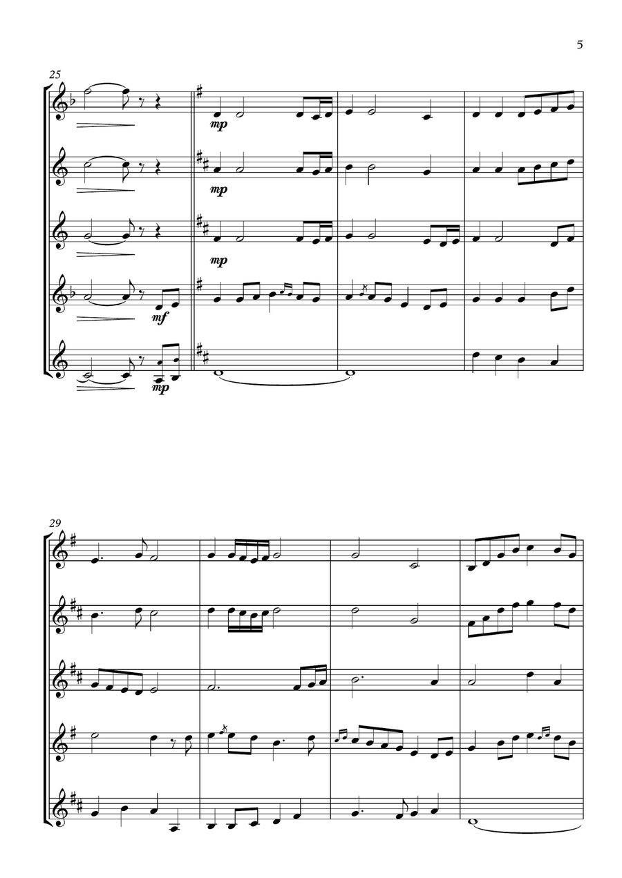 Loch Lomond - for Saxophone Quartet Saxophone Quartet scores gallery preview page 5