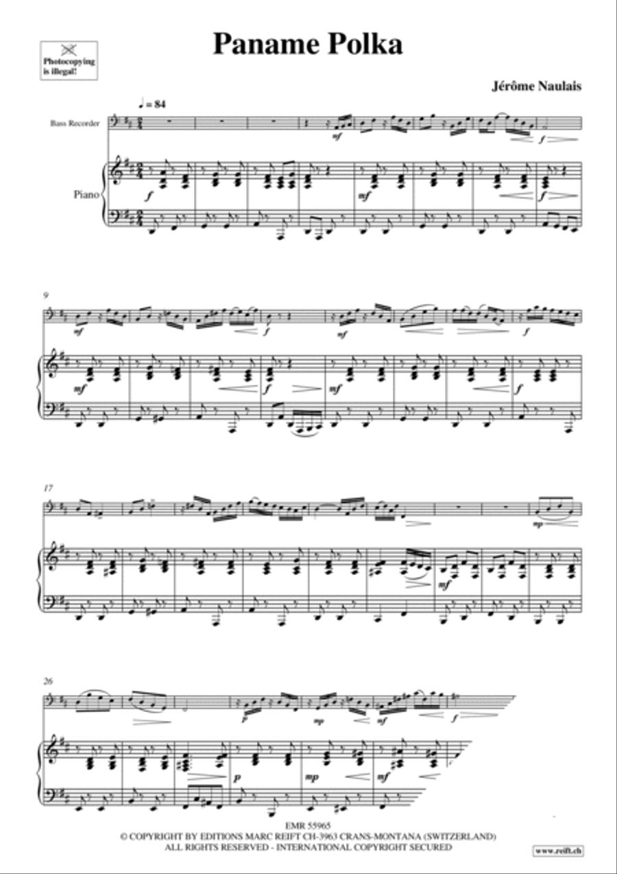 Paname Polka Bass Recorder scores gallery preview page 4