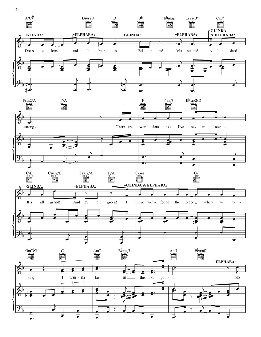 One Short Day (from Wicked) (2024) Piano, Vocal, Guitar scores gallery preview page 4