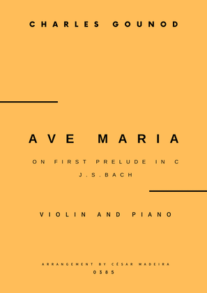 Book cover for Ave Maria by Bach/Gounod - Violin and Piano (Full Score and Parts)