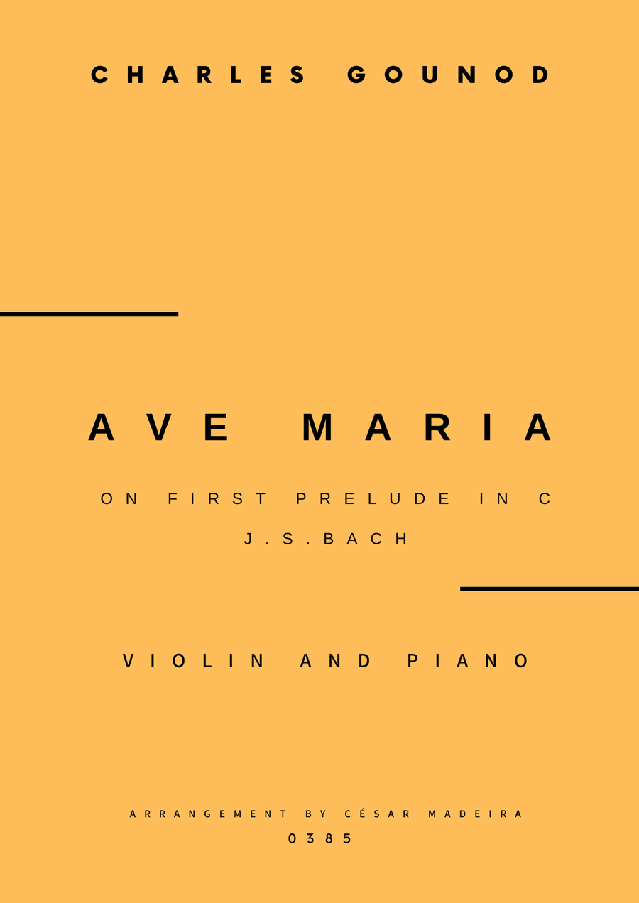 Ave Maria by Bach/Gounod - Violin and Piano (Full Score and Parts) Ave Maria by Bach/Gounod - Violin and Piano (Full Score and Parts) Violin Solo scores gallery preview page 1