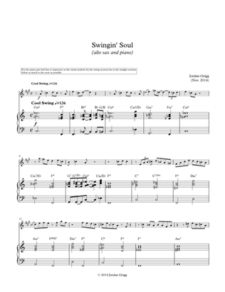 Book cover for Swingin' Soul (alto sax and piano)